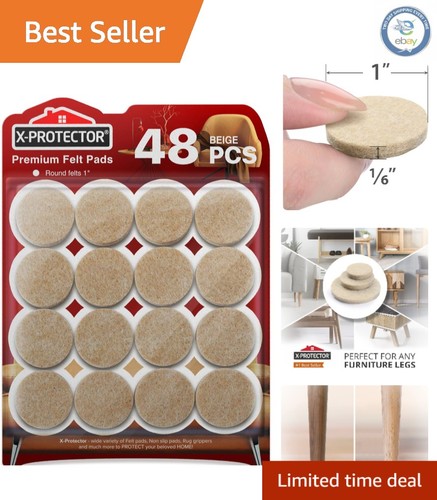 Beige round felt pads 48 - round,